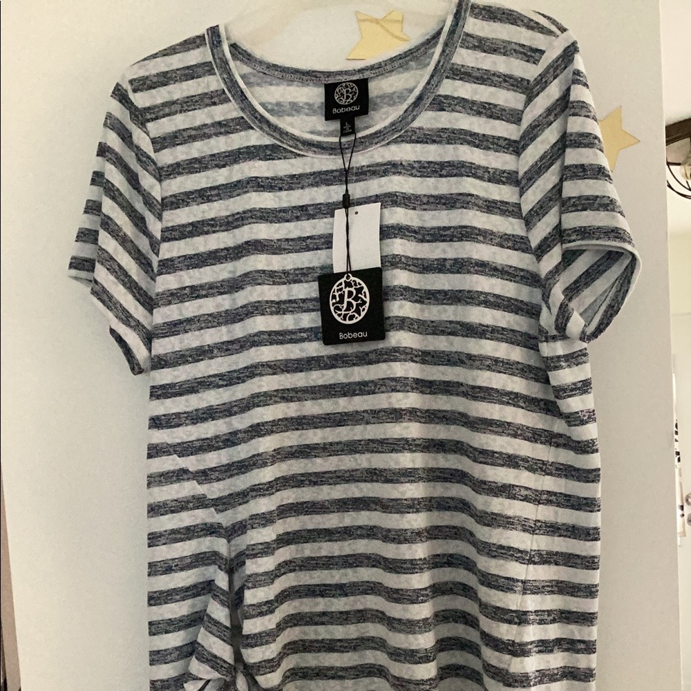 NWT Bobeau Stripped Soft Top in Large - Picture 3 of 7